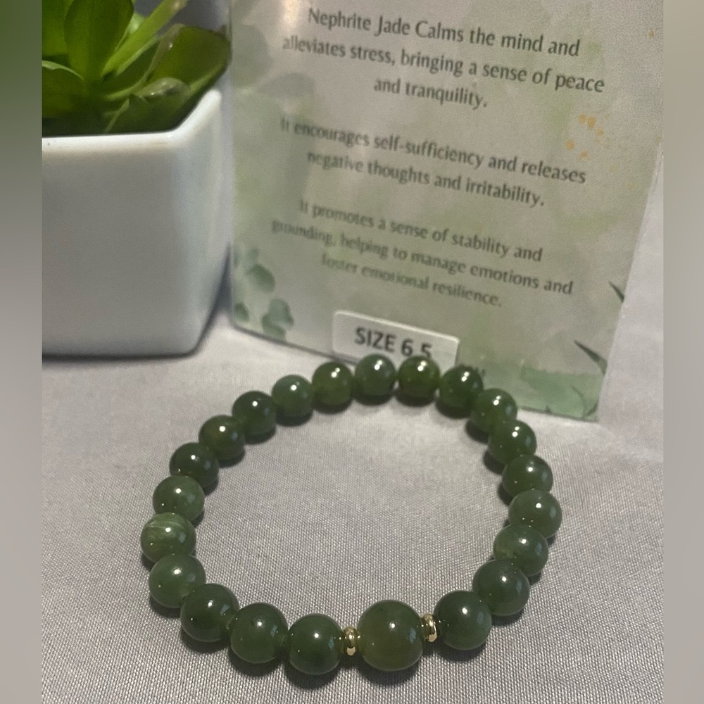 Nephrite Jade Beaded Bracelet